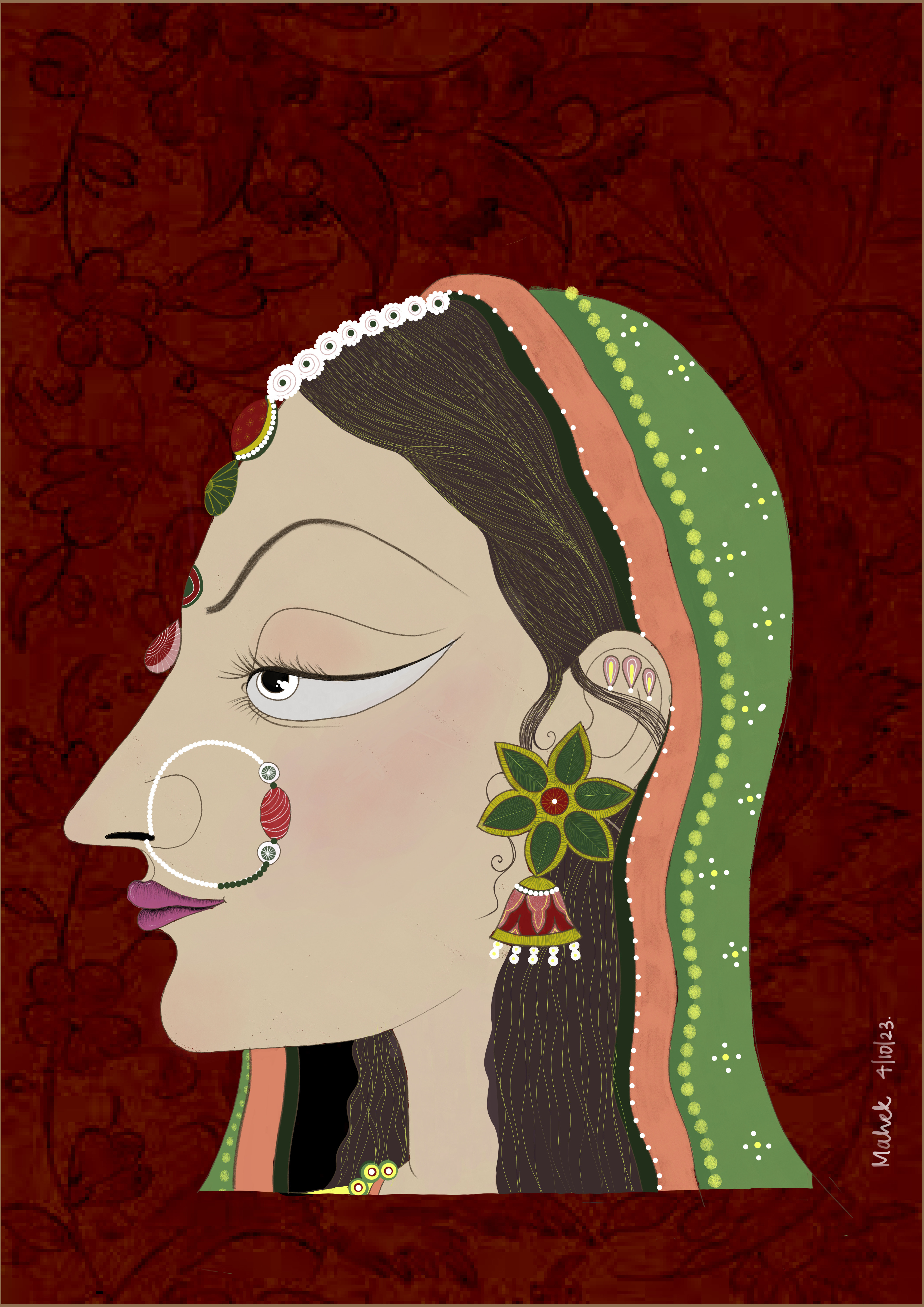 Mohini, digital Indian miniature